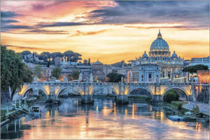 Tableau sur toile  Rome Sunset - Manjik Pictures