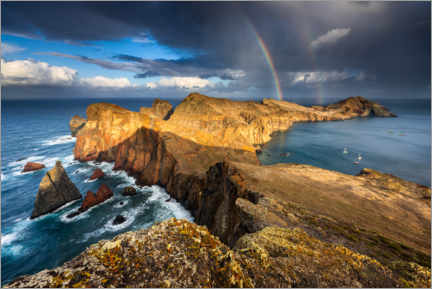 Tableau en plexi-alu  Rainbow over Ponta de Sao Lourenco - Michael Breitung