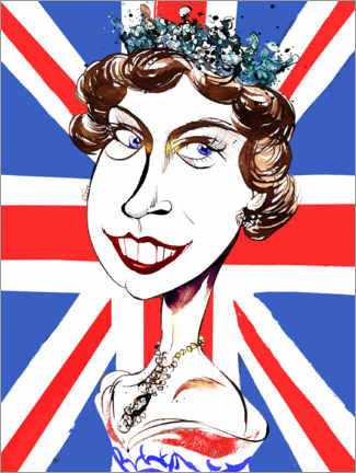 Tableau en plexi-alu  Queen Elizabeth II , young - Neale Osborne