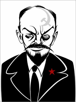 Tableau en bois  Caricature by Wladimir Iljitsch Lenin, politician - Neale Osborne