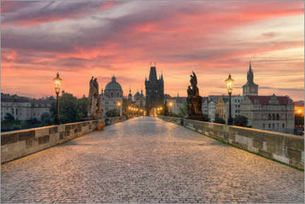 Poster  Charles Bridge Prague early morning - Michael Valjak
