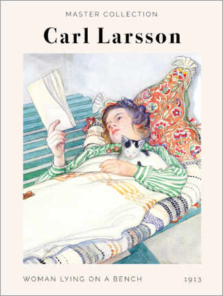 Tableau sur toile  Carl Larsson - Woman lying on a bench - Carl Larsson