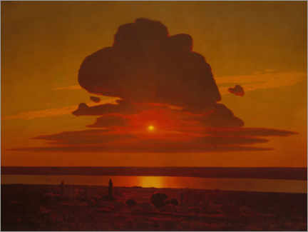 Tableau en bois  Sunset on the Dnepr, ca. 1905 - Alexander Ivanovich Kuindzhi