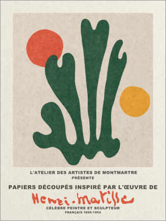 Tableau en aluminium  Inspiré Henri Matisse II - L'ATELIER DES ARTISTES DE MONTMARTRE