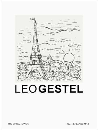 Tableau en aluminium  The Eiffel Tower (special Edition) - Leo Gestel