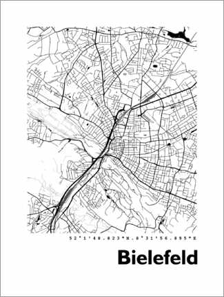 Poster  City map of Bielefeld - 44spaces