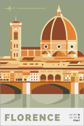 Tableau en bois  Florence Duomo - Nigel Sandor