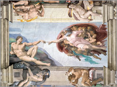 Tableau en plexi-alu  Chapelle Sixtine : La Création d'Adam - Michelangelo