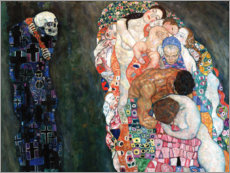 Tableau en bois  Mort et Vie - Gustav Klimt