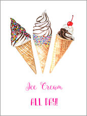 Tableau en plexi-alu  Ice cream all day! - Rongrong DeVoe