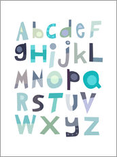 Tableau en plexi-alu  L'alphabet bleu - Jaysanstudio