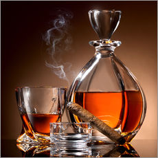 Tableau en plexi-alu  Cigare et whisky