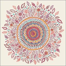 Tableau en plexi-alu  Mandala tournesol - Janet Broxon