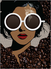 Tableau en plexi-alu  La femme café - ilaamen Pelshaw