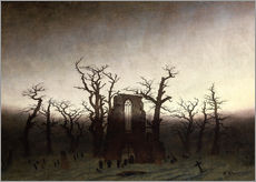 Tableau en plexi-alu  L'Abbaye dans une forêt de chênes - Caspar David Friedrich
