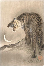 Tableau en plexi-alu  Roaring Tiger, Crescent Moon - Ohara Koson