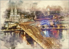 Tableau en plexi-alu  Cologne Skyline Cologne Cathedral - Peter Roder