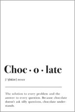 Poster  Définition de chocolat (anglais) - Pulse of Art