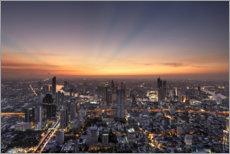 Poster Skyline de Bangkok au coucher du soleil