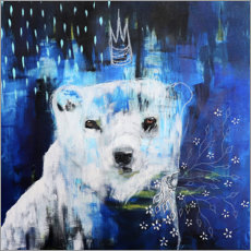 Tableau en verre acrylique  Ours polaire dans la nuit - Micki Wilde