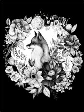 Sticker mural  Renard floral - Clara McAllister
