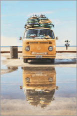 Poster  Surfer bus on the beach - Art Couture