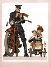 Poster  Policier et écoliers - Joseph Christian Leyendecker
