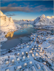 Poster Lofoten au lever du soleil en hiver