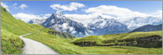 Tableau en bois  Panorama des Alpes suisses à Grindelwald - Jan Christopher Becke