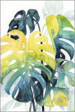 Poster  Feuilles de monstera jaunes et vertes - Grace Popp