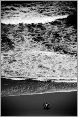 Tableau en plexi-alu  Surfeurs sur la plage - Fabio Sola