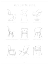 Tableau en plexi-alu  Chaise design classique (anglais) - Annli