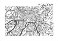 Poster Plan de la ville de Moscou