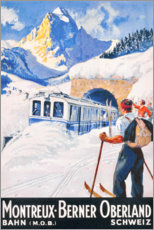 Tableau en verre acrylique  Chemin de fer Montreux Oberland bernois (allemand) - Vintage Travel Collection