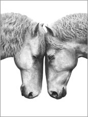 Tableau en plexi-alu  Les chevaux qui s'aiment - Valeriya Korenkova