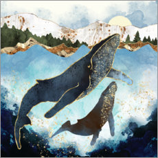 Tableau sur toile  Famille de baleines - SpaceFrog Designs