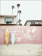 Poster Planches de surf sur la plage