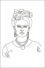 Tableau en PVC  Frida Kahlo line art - Julia Hariri
