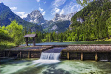 Poster Lac de montagne idyllique dans les Alpes