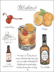 Tableau sur toile  Cocktail Old Fashioned (anglais) - Naomi McCavitt