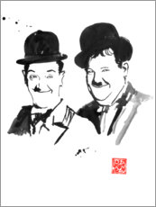 Tableau en aluminium  Laurel et Hardy - Péchane