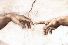 Sticker mural  La Création d'Adam (détail des mains) - Michelangelo
