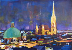 Sticker mural  Vienna Skyline at Night with St Stephan - M. Bleichner