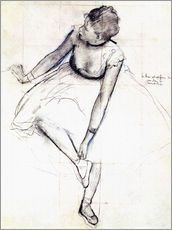 Sticker mural  Danseuse attachant son chausson - Edgar Degas