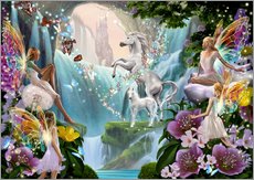 Sticker mural  La cascade des licornes - Garry Walton