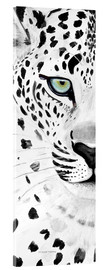 Tableau en verre acrylique  Le léopard blanc - Annett Tropschug