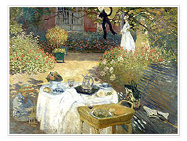 Poster  Le déjeuner (dans le jardin de Claude Monet à Argenteuil) - Claude Monet