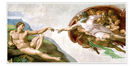 Poster  La Création d'Adam - Michelangelo
