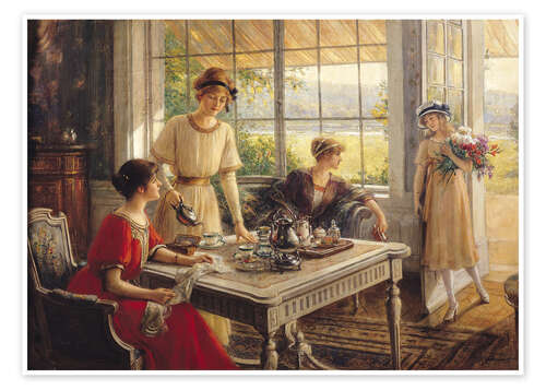 Poster Femmes prenant du thé