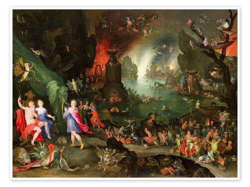 Poster Orpheus with a Harp Playing to Pluto and Persephone in the Underworld